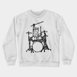 Cat Playing Drum Crewneck Sweatshirt